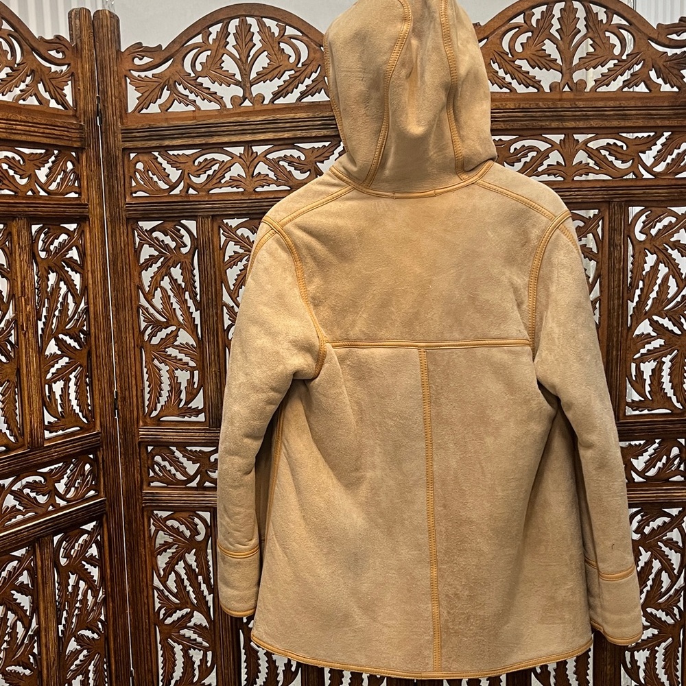 Shearling /Leather Hooded Jacket - image 5